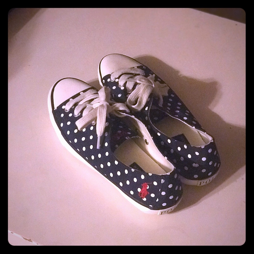 Adorable polka dot Polo Ralph Lauren sneakers NWOT